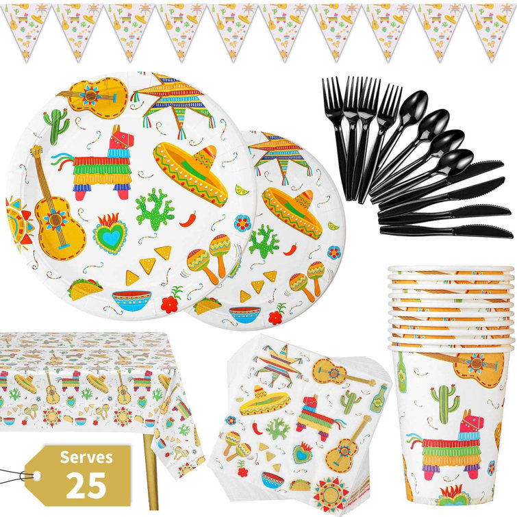 SpicyMedia Fiesta Party Supplies 177PCS Mexican Theme Cinco De Mayo